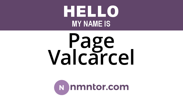 Page Valcarcel