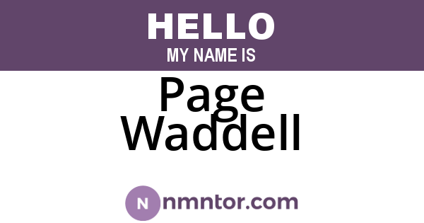 Page Waddell