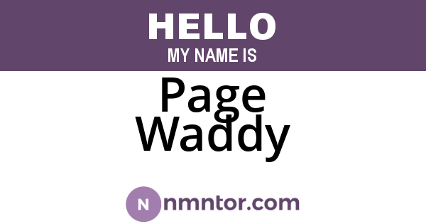 Page Waddy