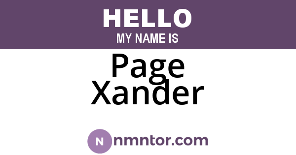 Page Xander