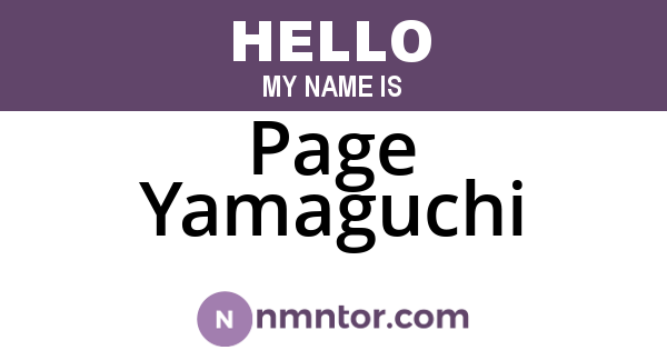 Page Yamaguchi