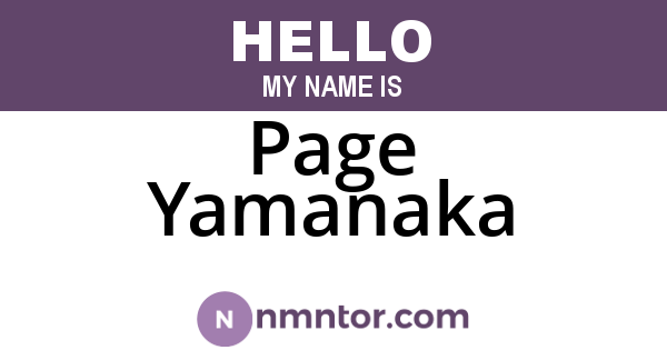 Page Yamanaka