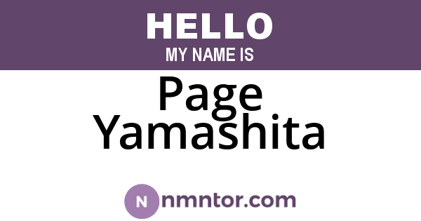 Page Yamashita