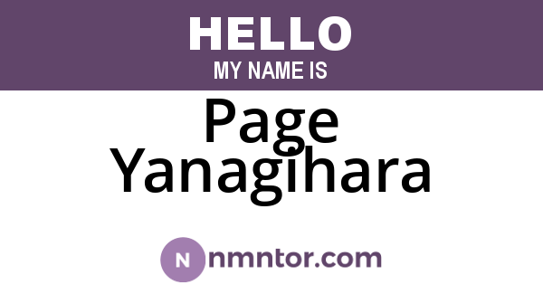 Page Yanagihara