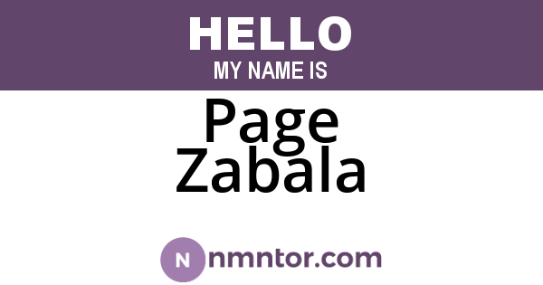 Page Zabala