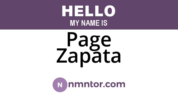 Page Zapata
