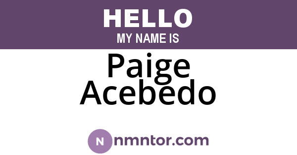 Paige Acebedo