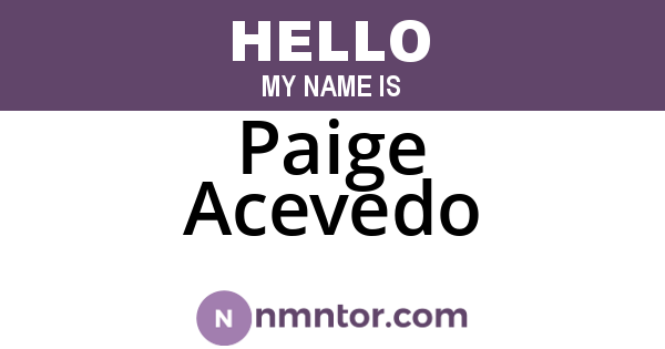 Paige Acevedo