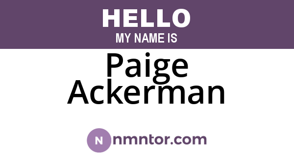 Paige Ackerman