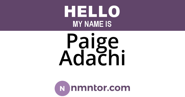 Paige Adachi