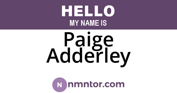 Paige Adderley