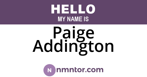 Paige Addington
