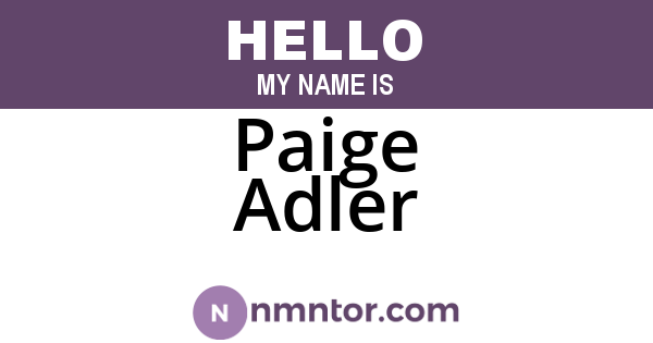 Paige Adler