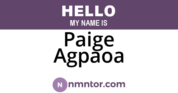 Paige Agpaoa