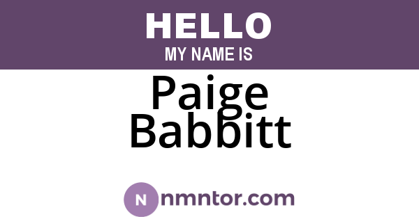 Paige Babbitt