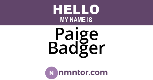 Paige Badger