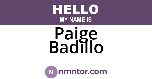 Paige Badillo