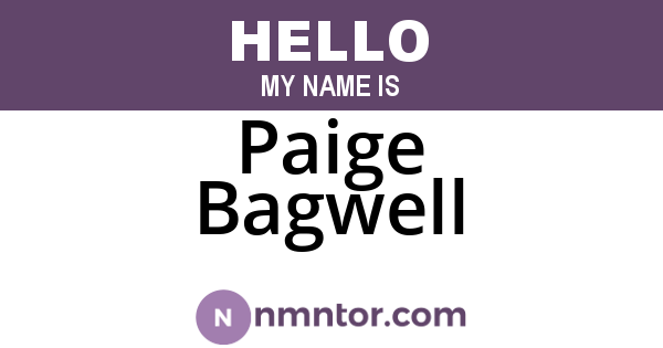 Paige Bagwell