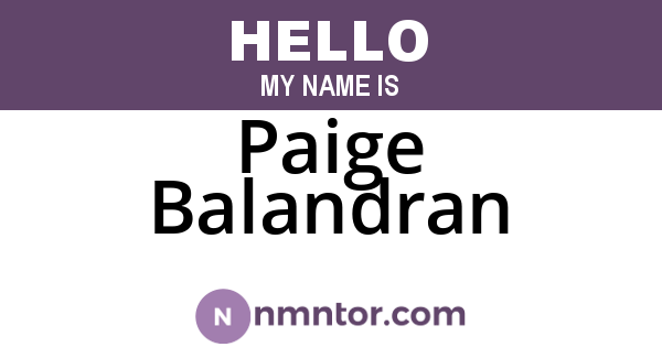 Paige Balandran