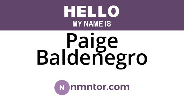 Paige Baldenegro