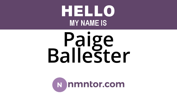 Paige Ballester