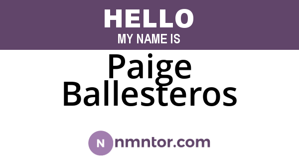 Paige Ballesteros