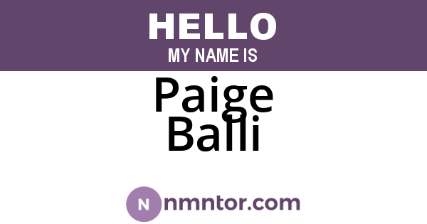 Paige Balli