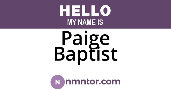 Paige Baptist