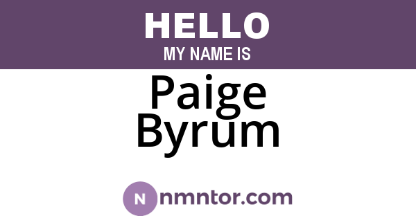 Paige Byrum