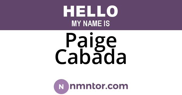 Paige Cabada