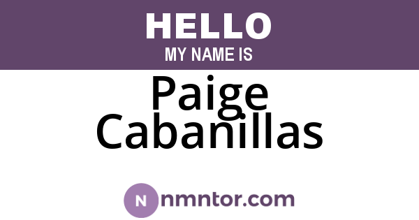 Paige Cabanillas