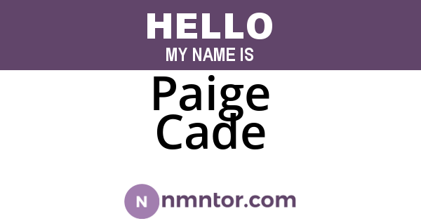 Paige Cade