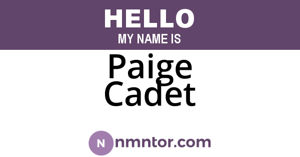 Paige Cadet