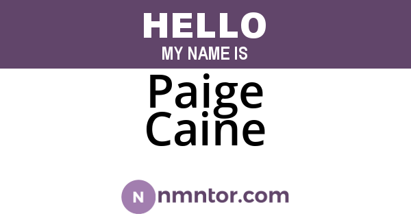 Paige Caine