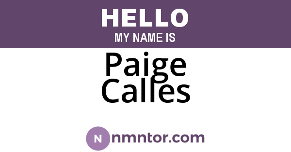 Paige Calles