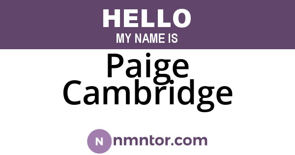 Paige Cambridge