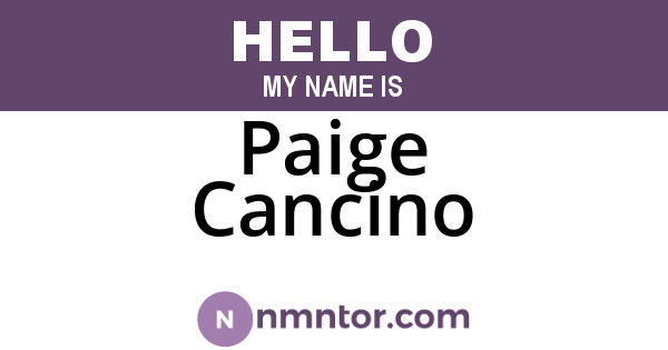 Paige Cancino