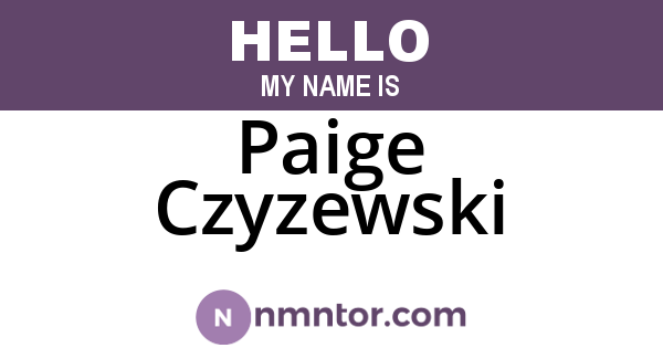 Paige Czyzewski