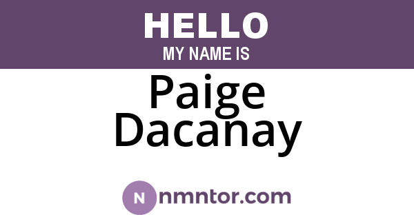 Paige Dacanay