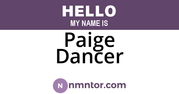 Paige Dancer