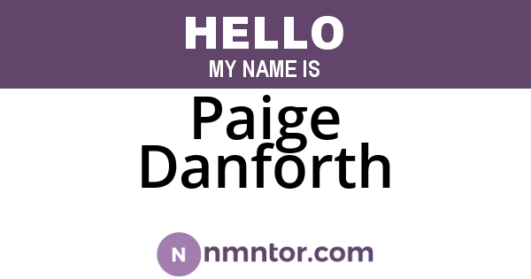 Paige Danforth