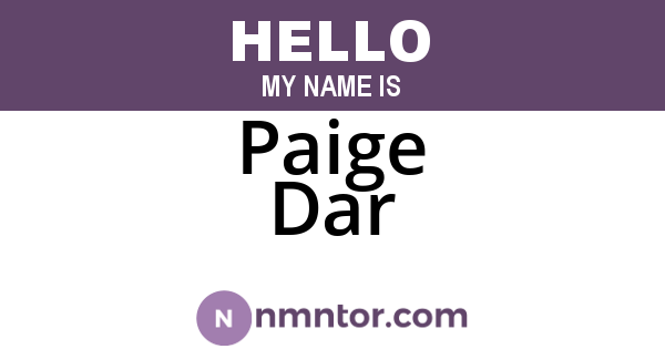 Paige Dar