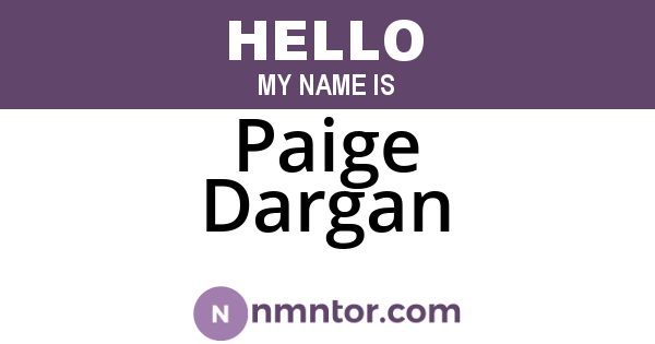 Paige Dargan