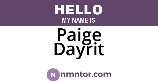 Paige Dayrit
