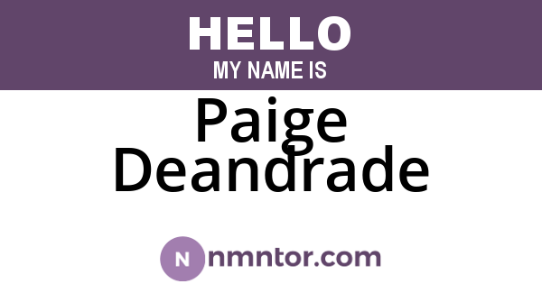 Paige Deandrade