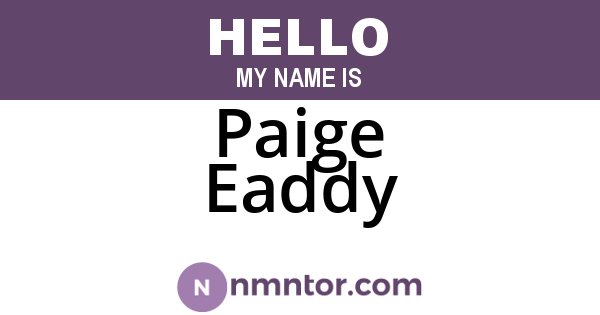 Paige Eaddy