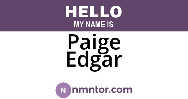 Paige Edgar
