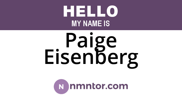 Paige Eisenberg