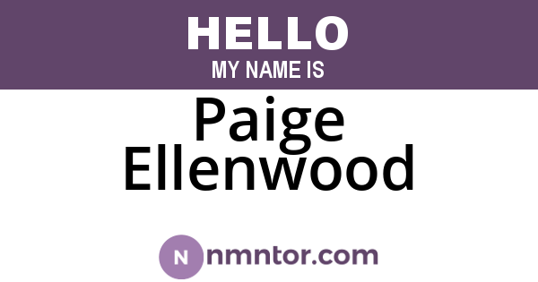 Paige Ellenwood