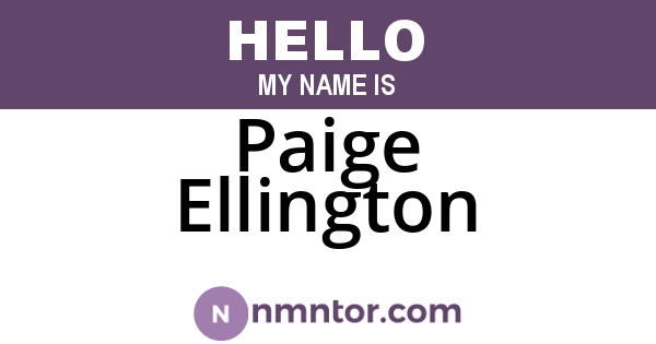 Paige Ellington